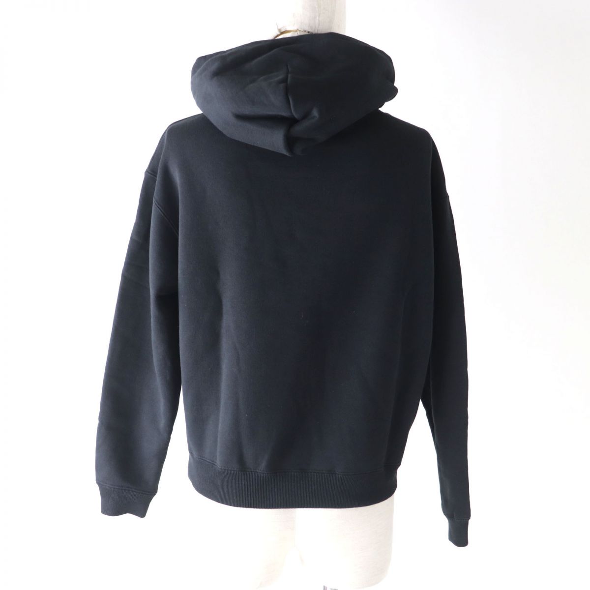 Balenciaga Logo Cropped Pullover Hoodie, Black, S