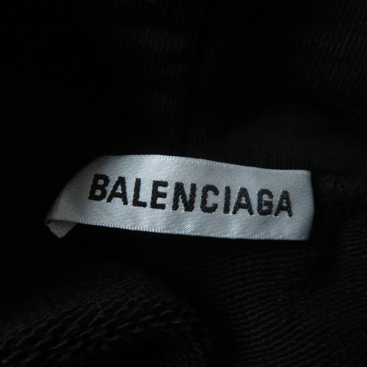 Balenciaga Logo Cropped Pullover Hoodie, Black, S