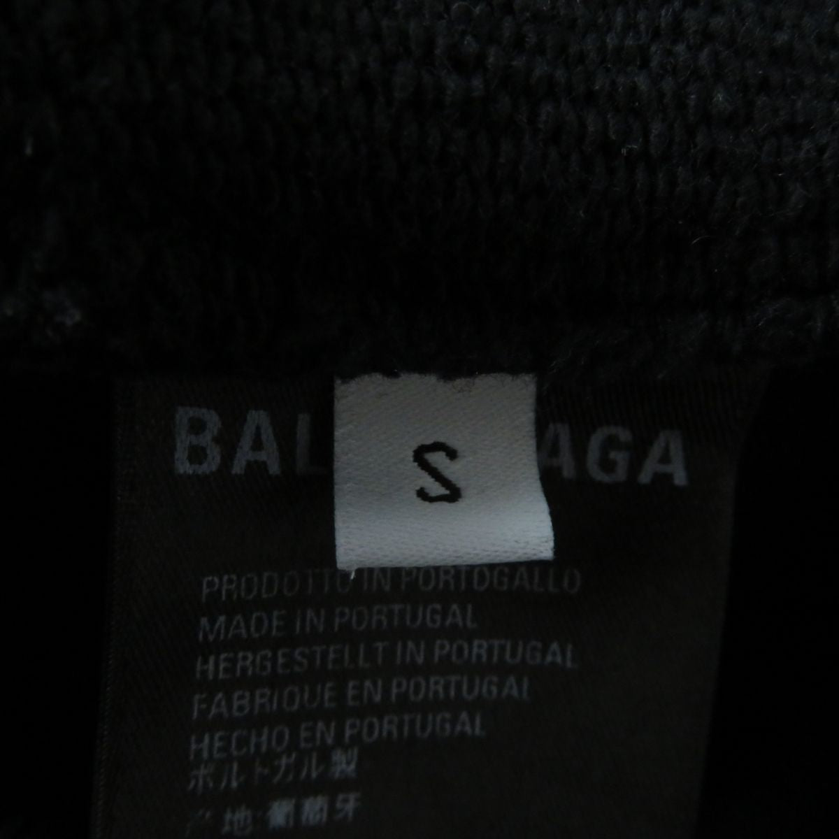 Balenciaga Logo Cropped Pullover Hoodie, Black, S