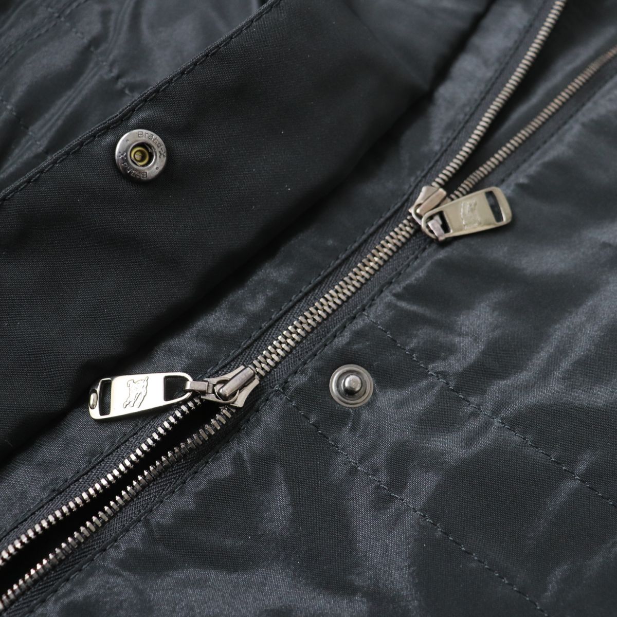 Burberry Belted Logo ZIP Collar Coat Black