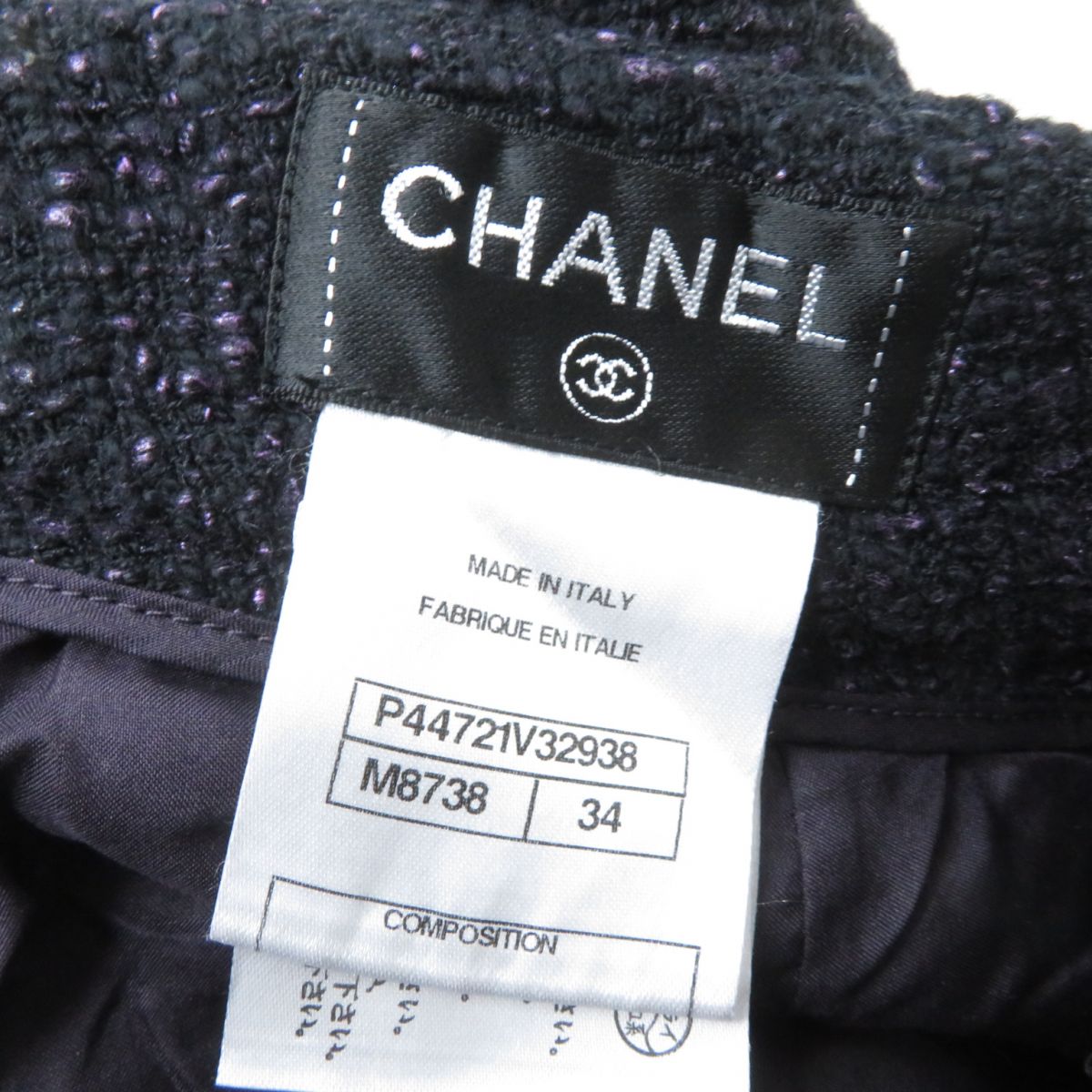 Chanel Tweed Long Pants Purple Size 34