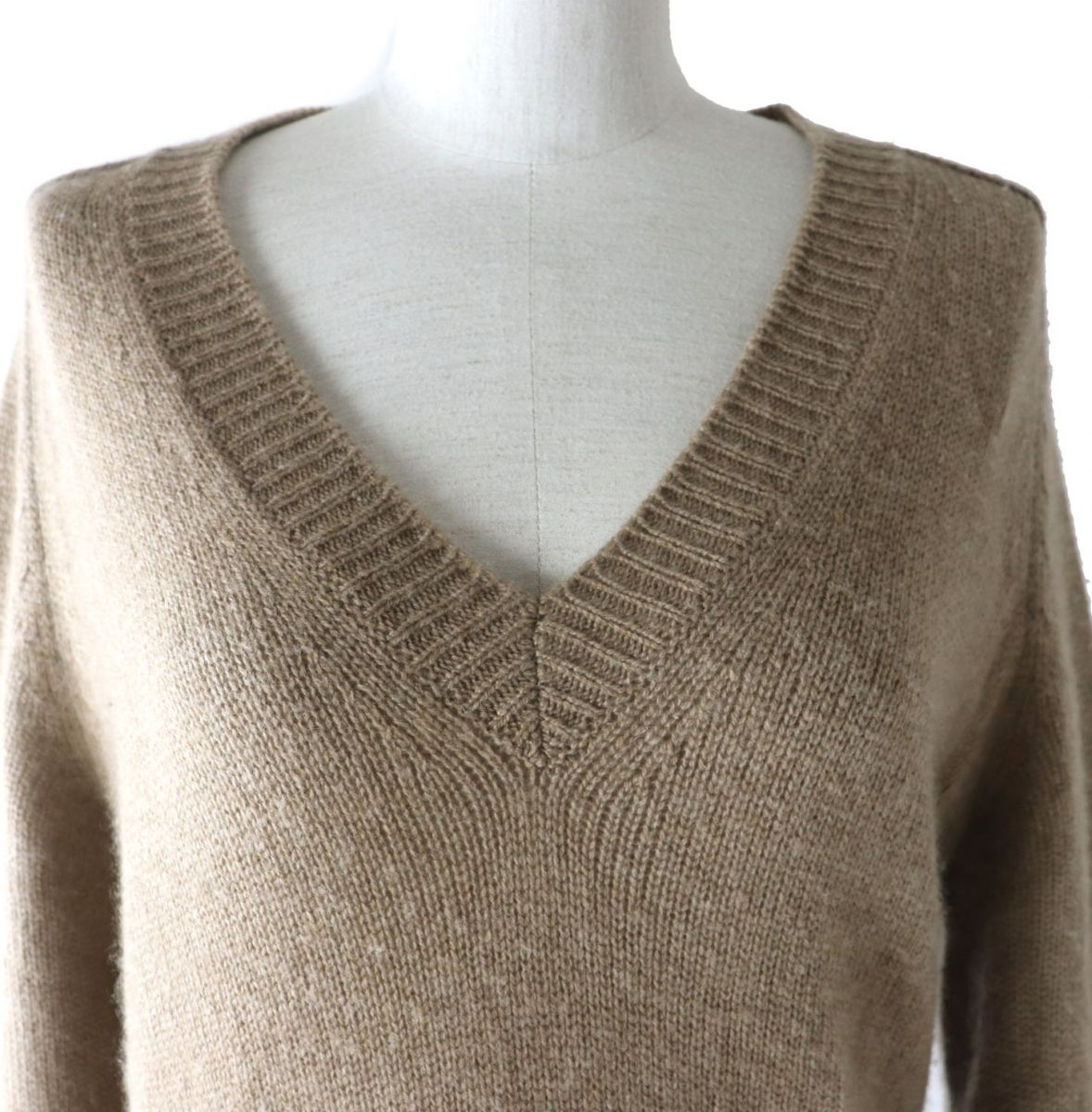 CELINE Cashmere V-Neck Sweater XS Brown