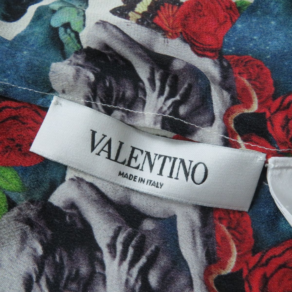 Valentino Silk Ribbon Tie Ruffle Shirt