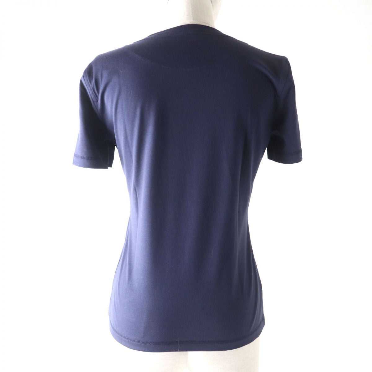 Hermes H Print Crew Neck T-Shirt Navy