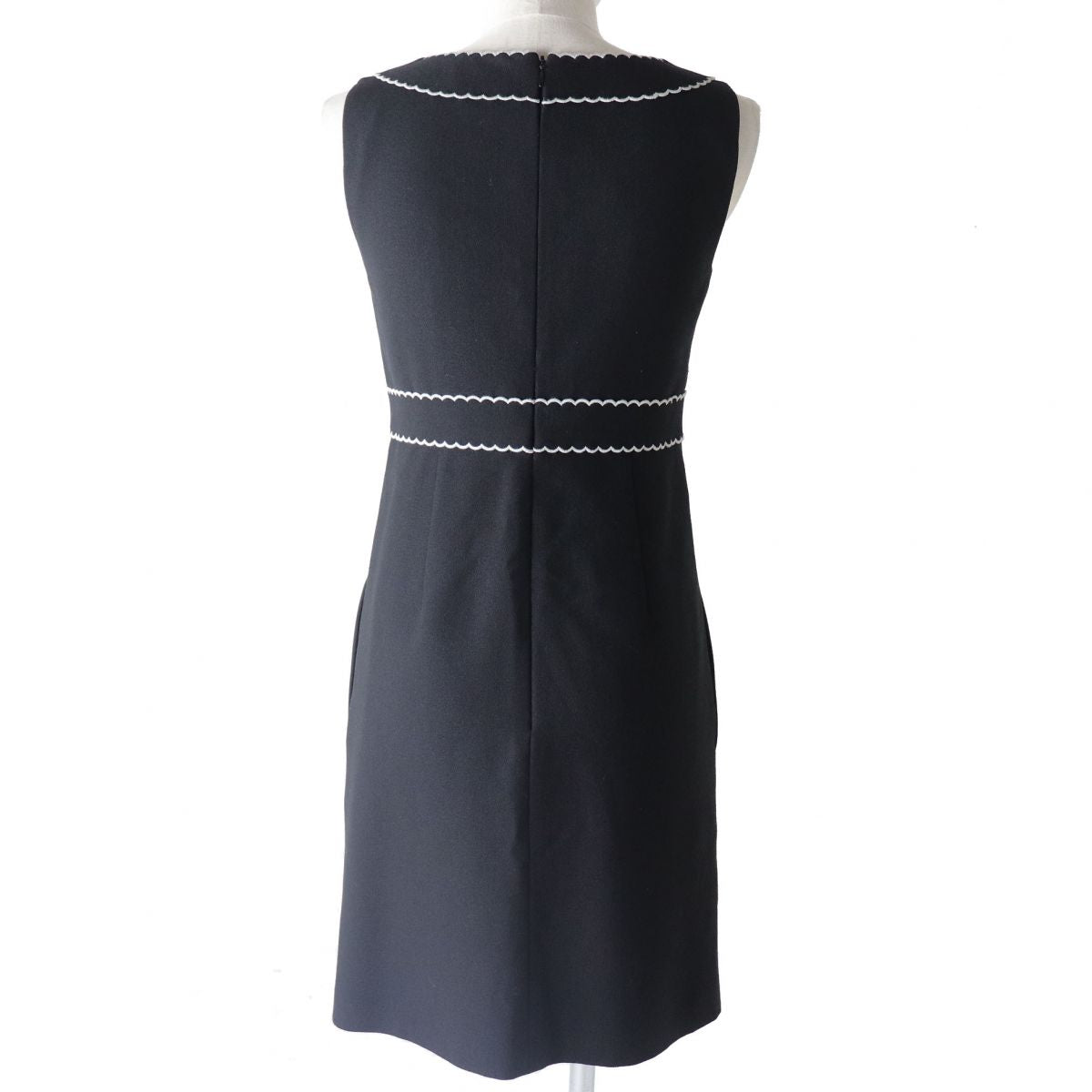 RED VALENTINO Ribbon Scallop Dress Black 38