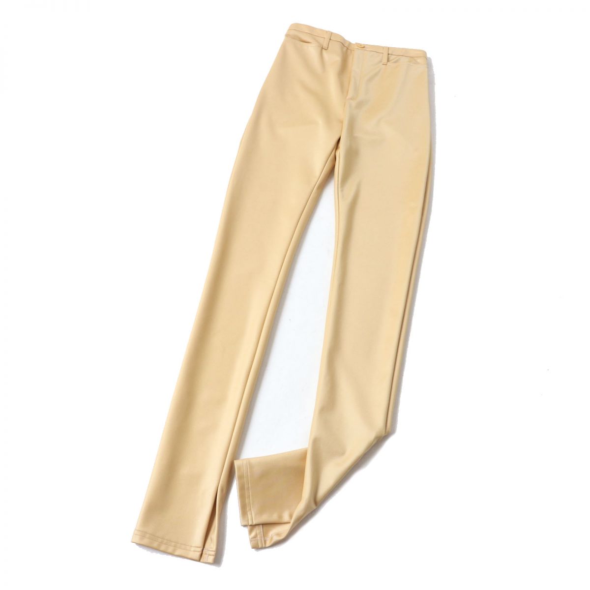 Balenciaga Glossy Slim Slit Pants Gold 36