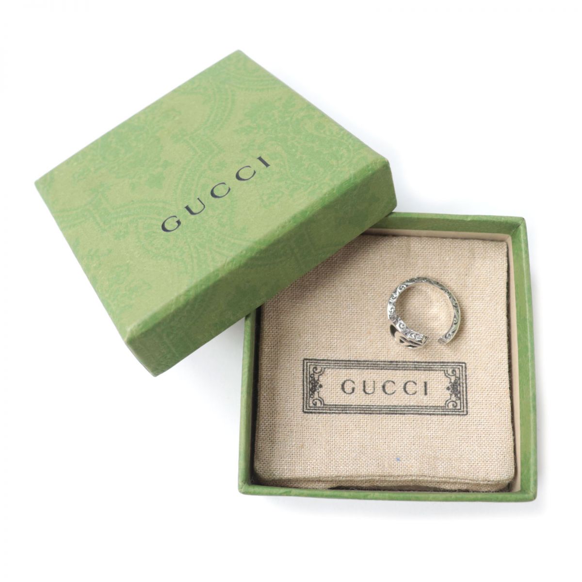 Gucci AG925 Double G Key Ring Silver