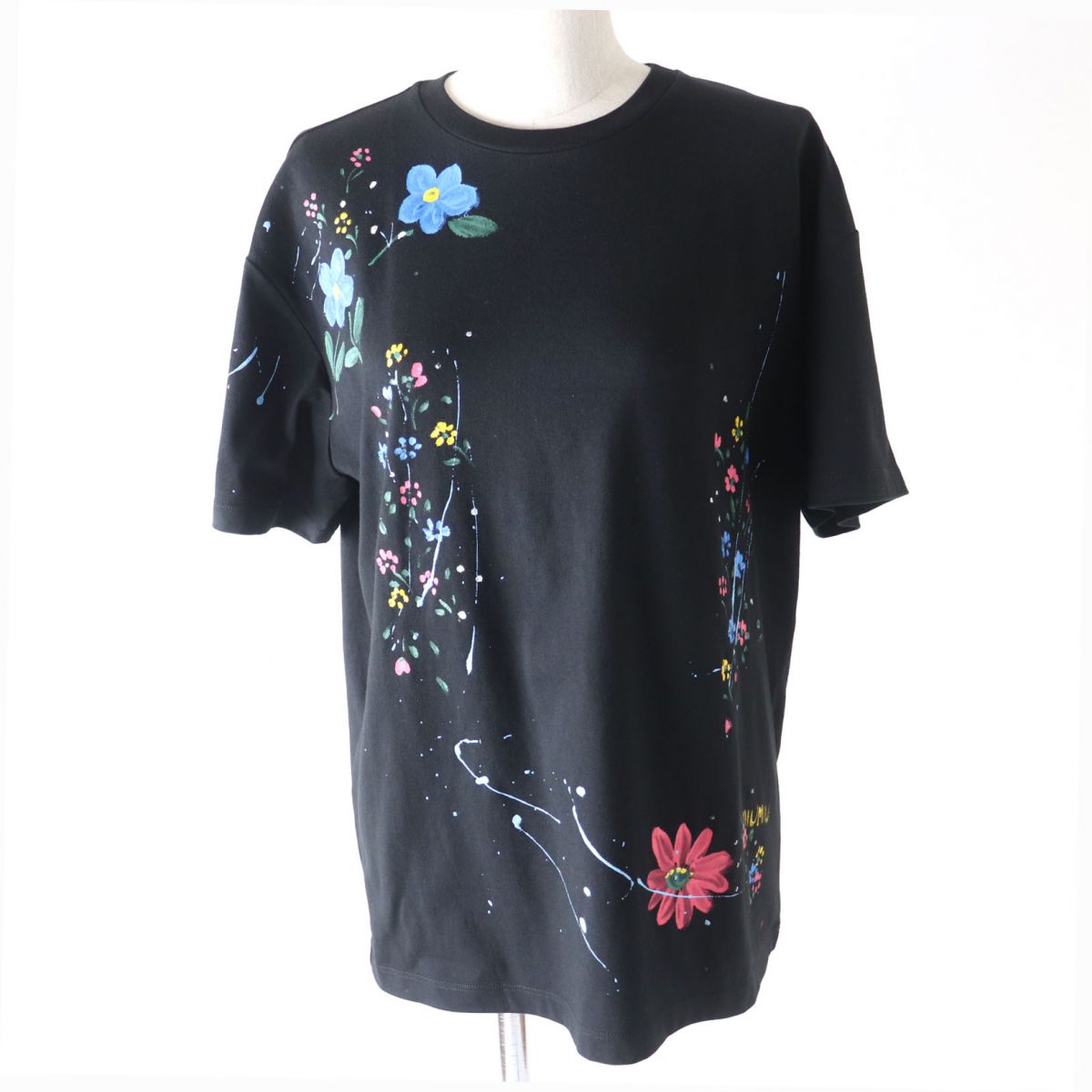 Miu Miu Flower Paint Crew Neck T-Shirt XS