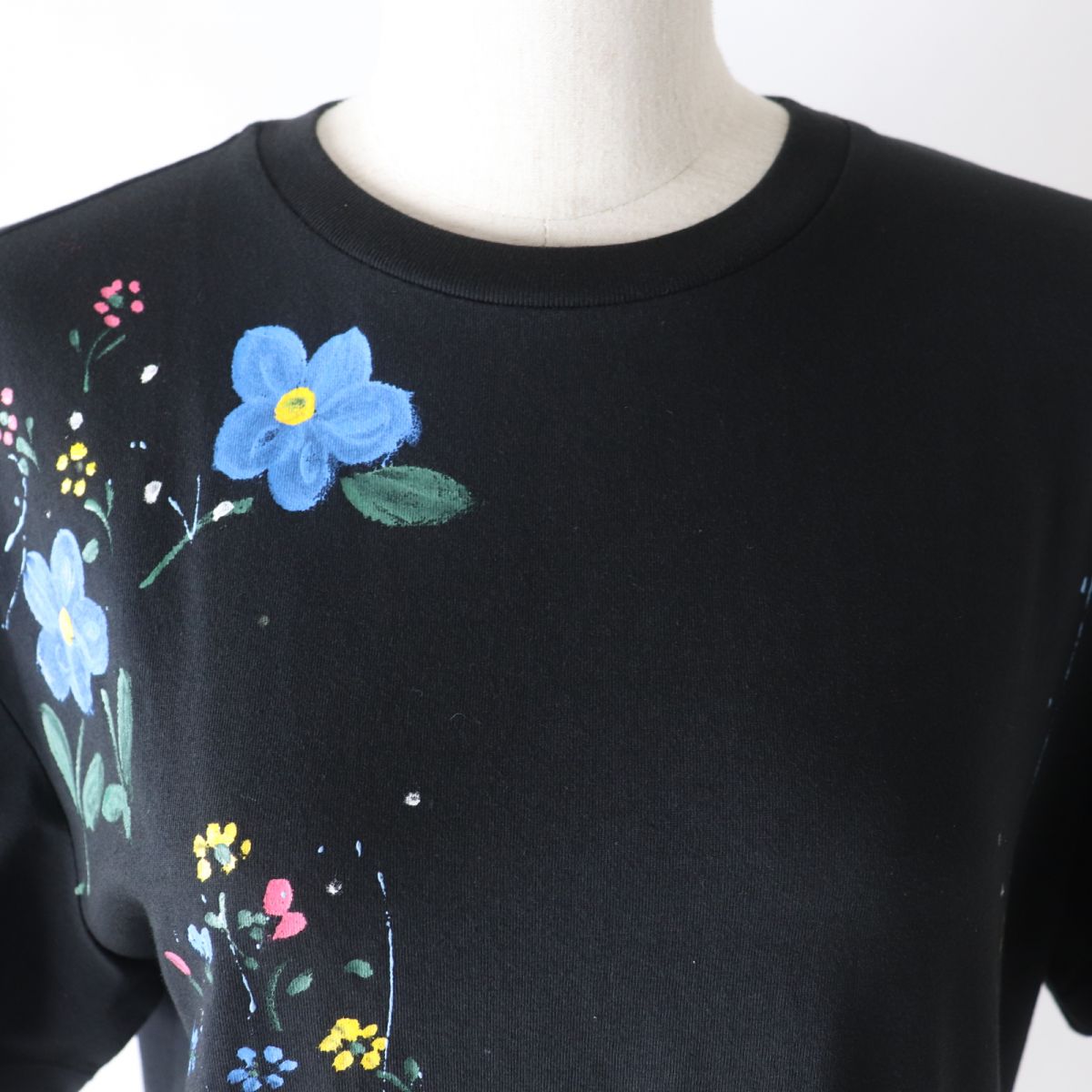 Miu Miu Flower Paint Crew Neck T-Shirt XS