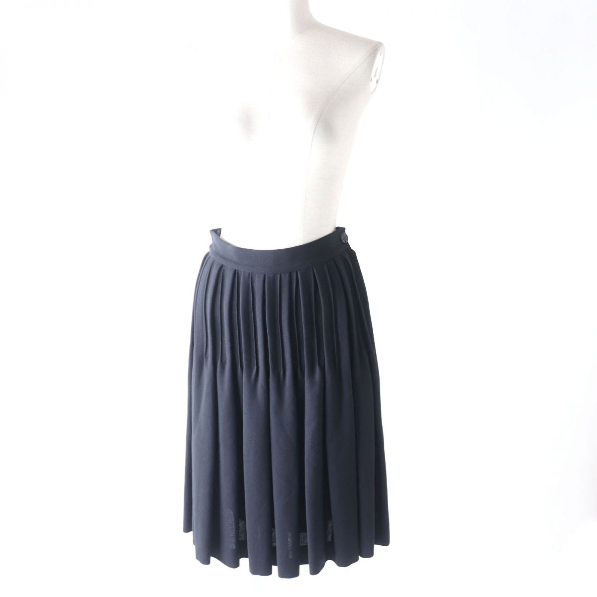 Chanel COCO Mark Pleated Skirt Silk