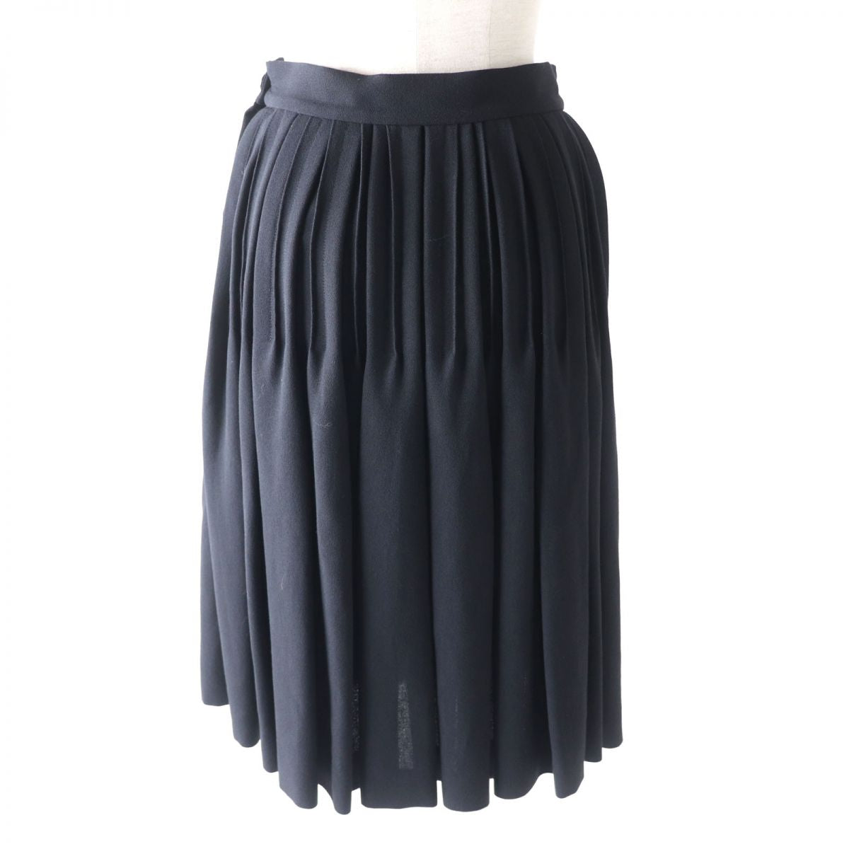 Chanel COCO Mark Pleated Skirt Silk