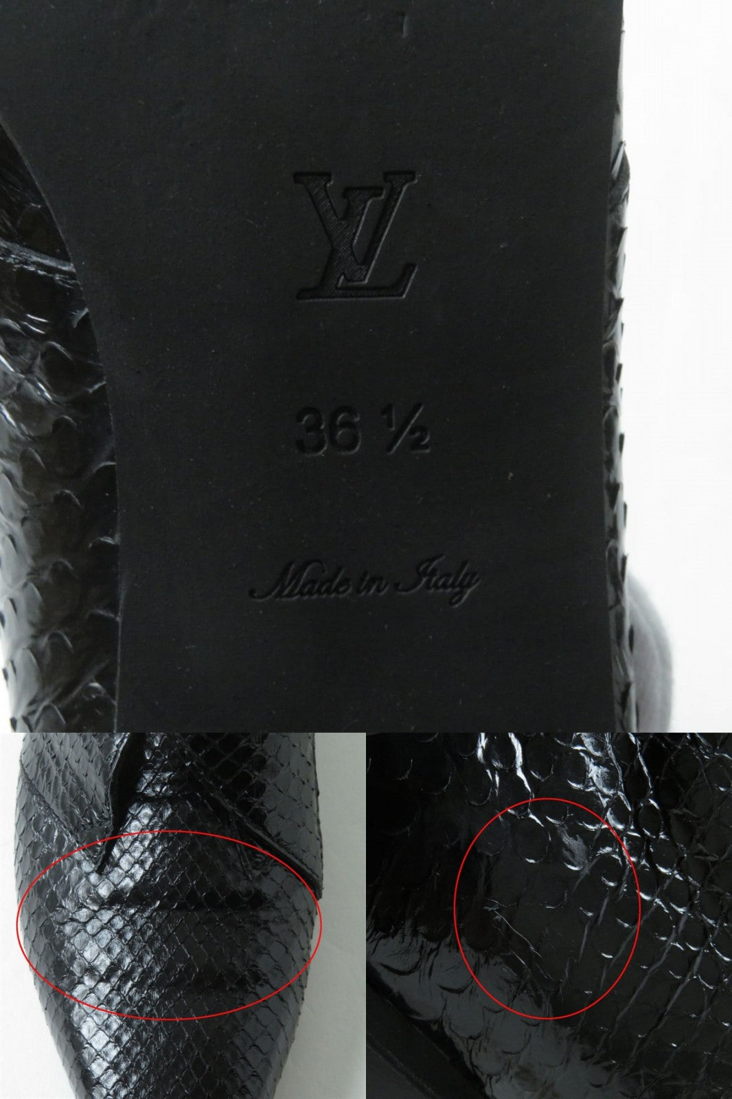 Louis Vuitton Python Leather Ankle Boots Black