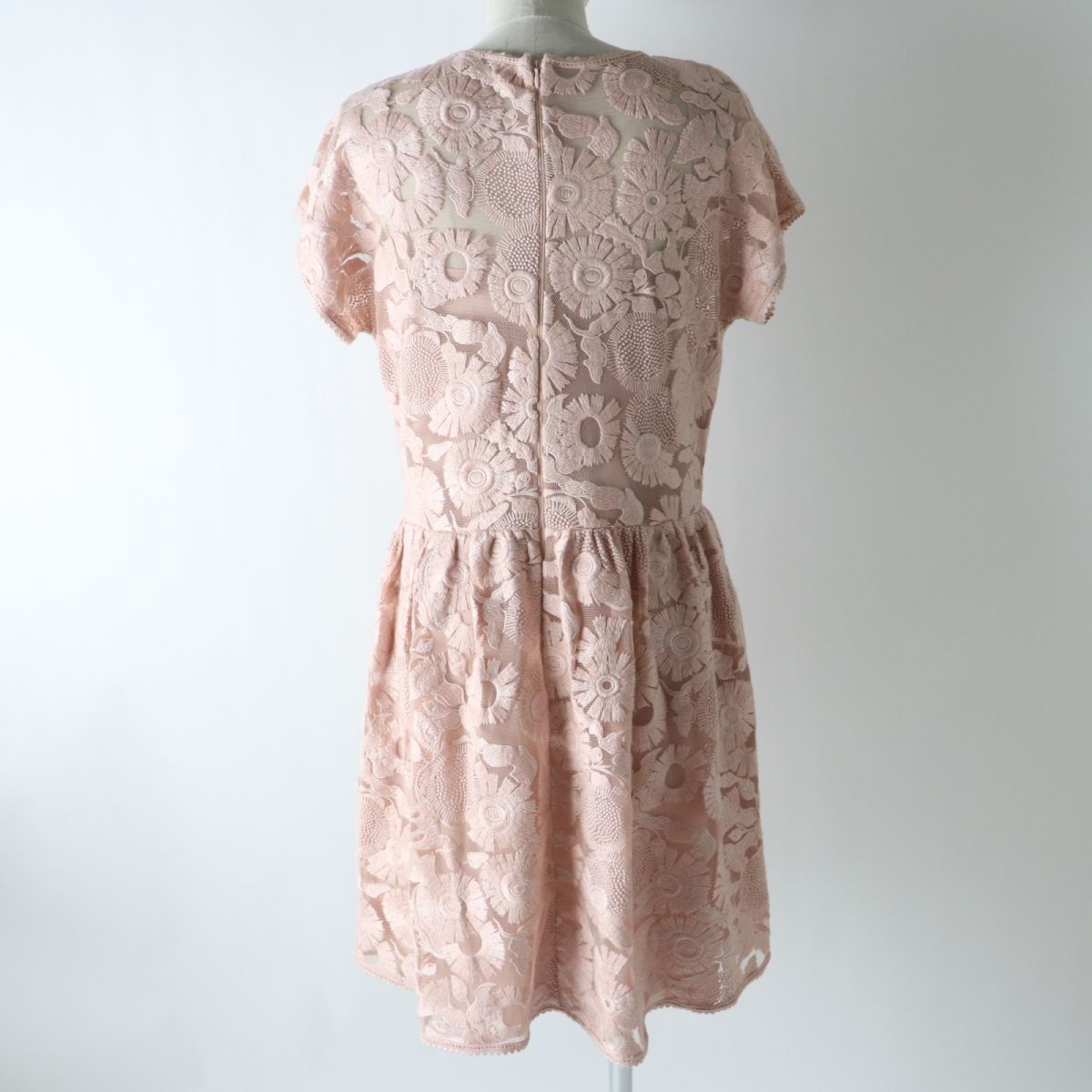 RED VALENTINO Floral Lace Dress, Pink Beige