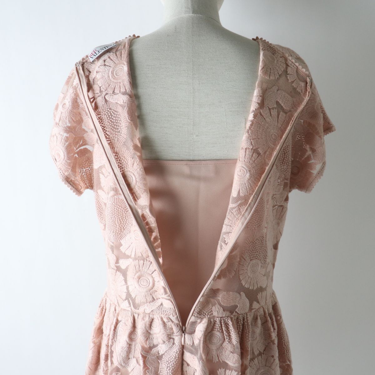 RED VALENTINO Floral Lace Dress, Pink Beige