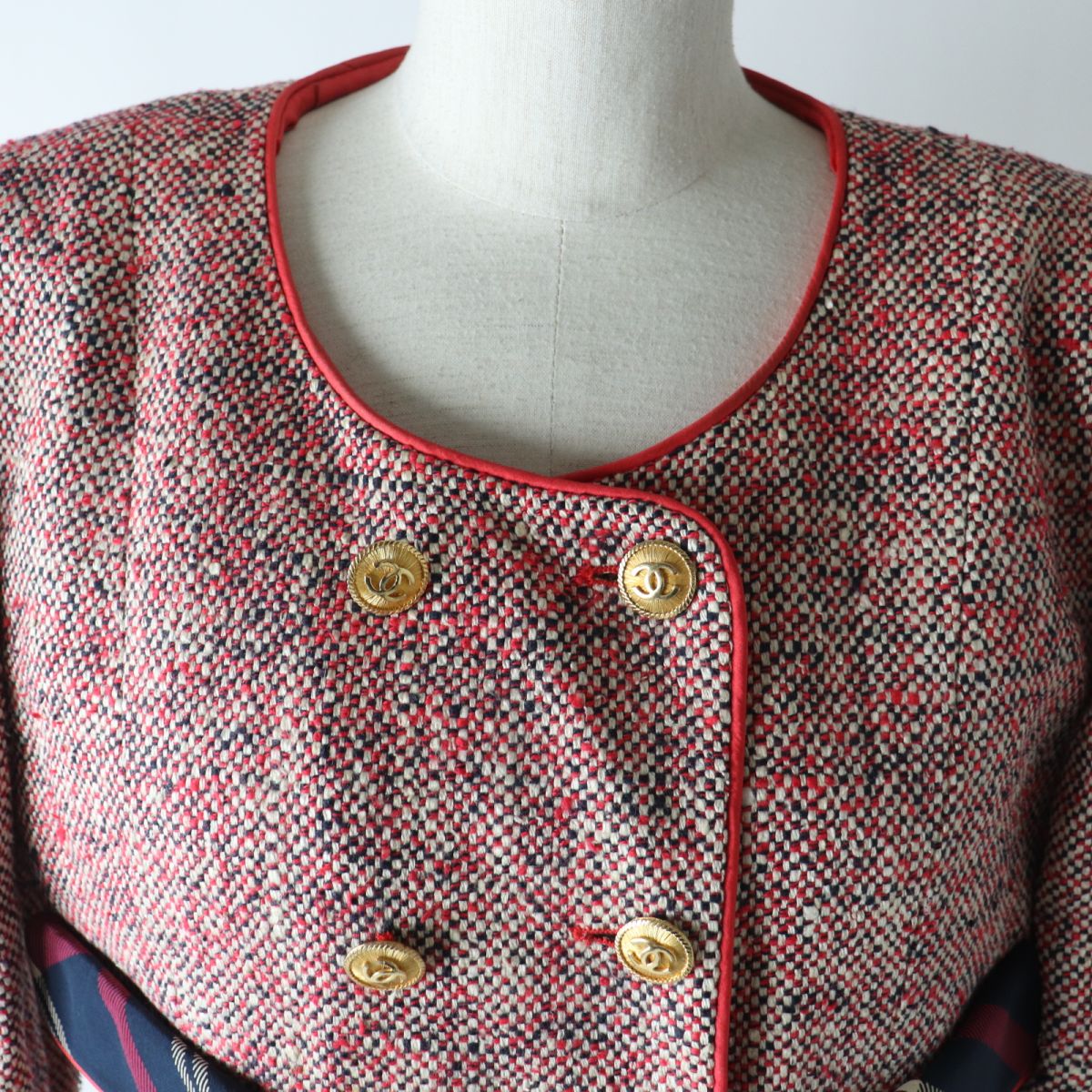 Vintage Chanel COCO Button Jacket Skirt Suit Set