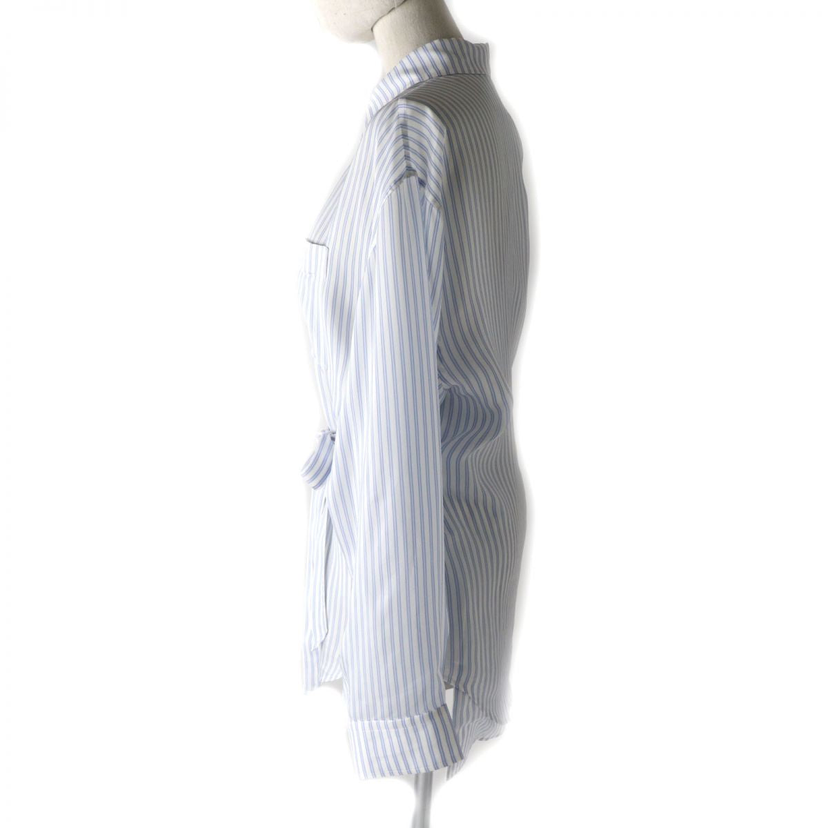 Balenciaga Logo Striped Cupra Shirt White/Blue