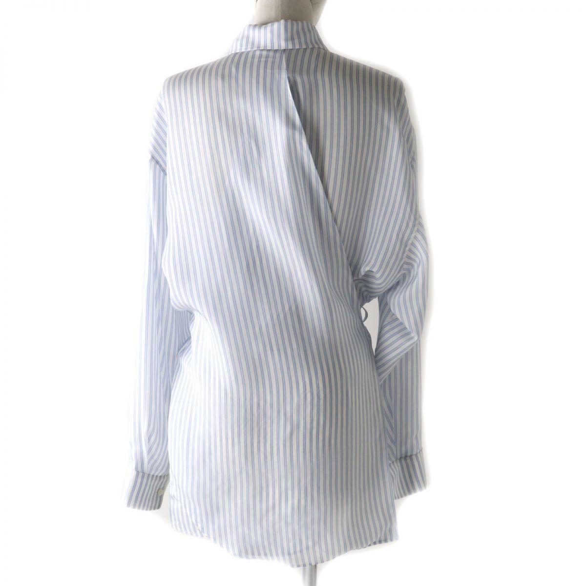 Balenciaga Logo Striped Cupra Shirt White/Blue