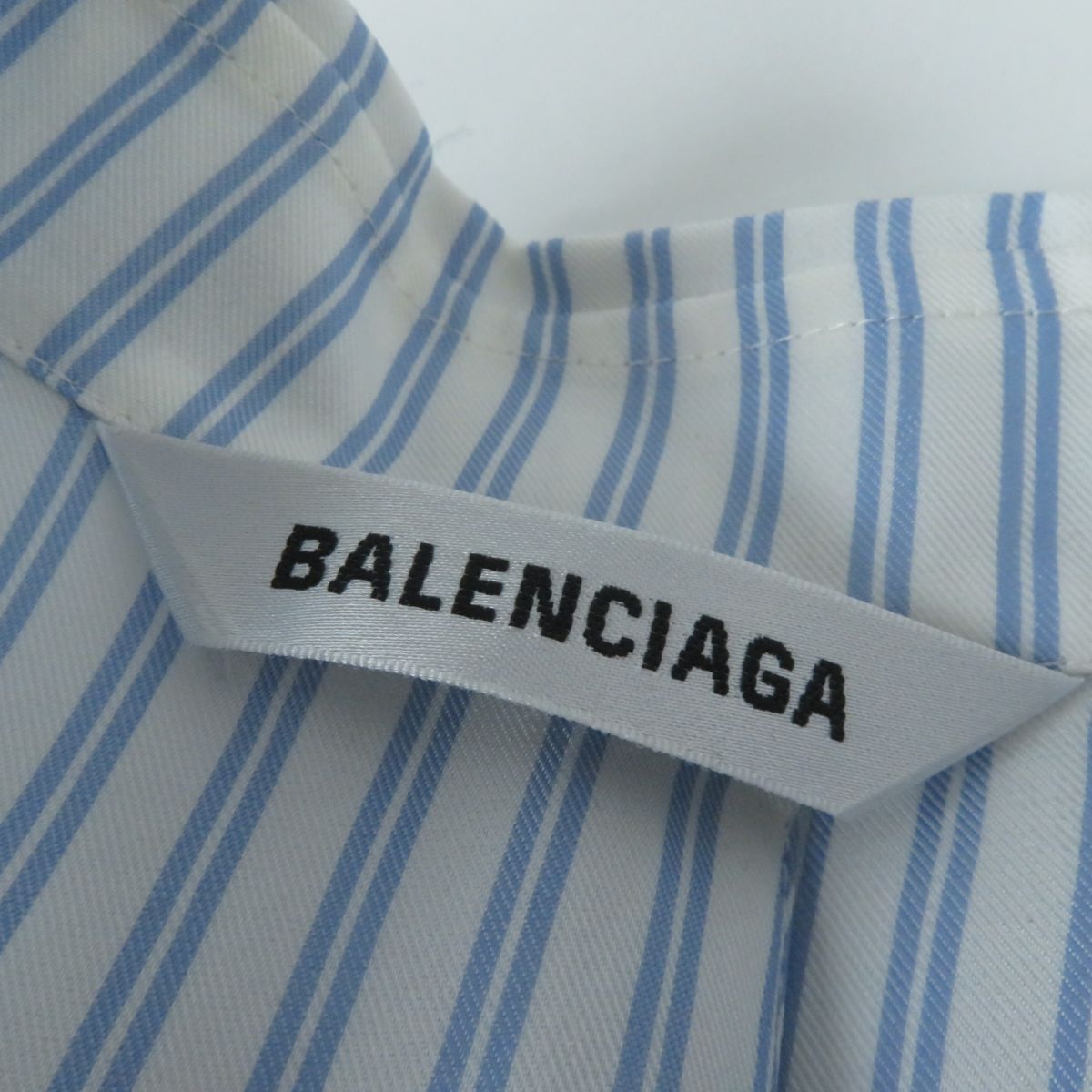 Balenciaga Logo Striped Cupra Shirt White/Blue