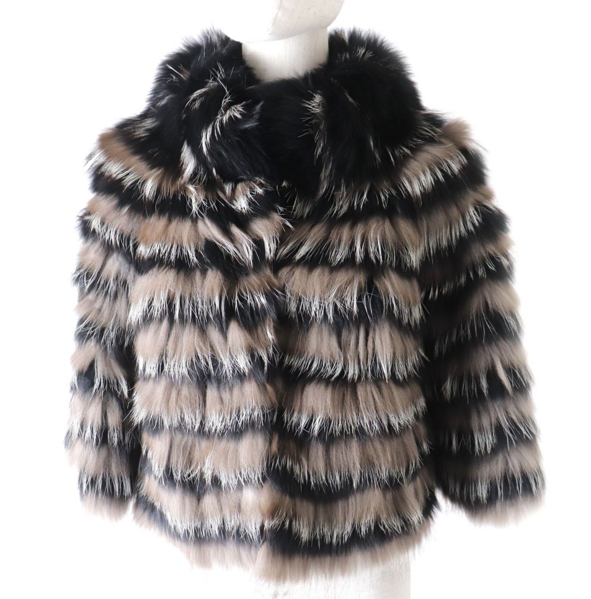 RED VALENTINO Fox Fur Short Jacket Multicolor