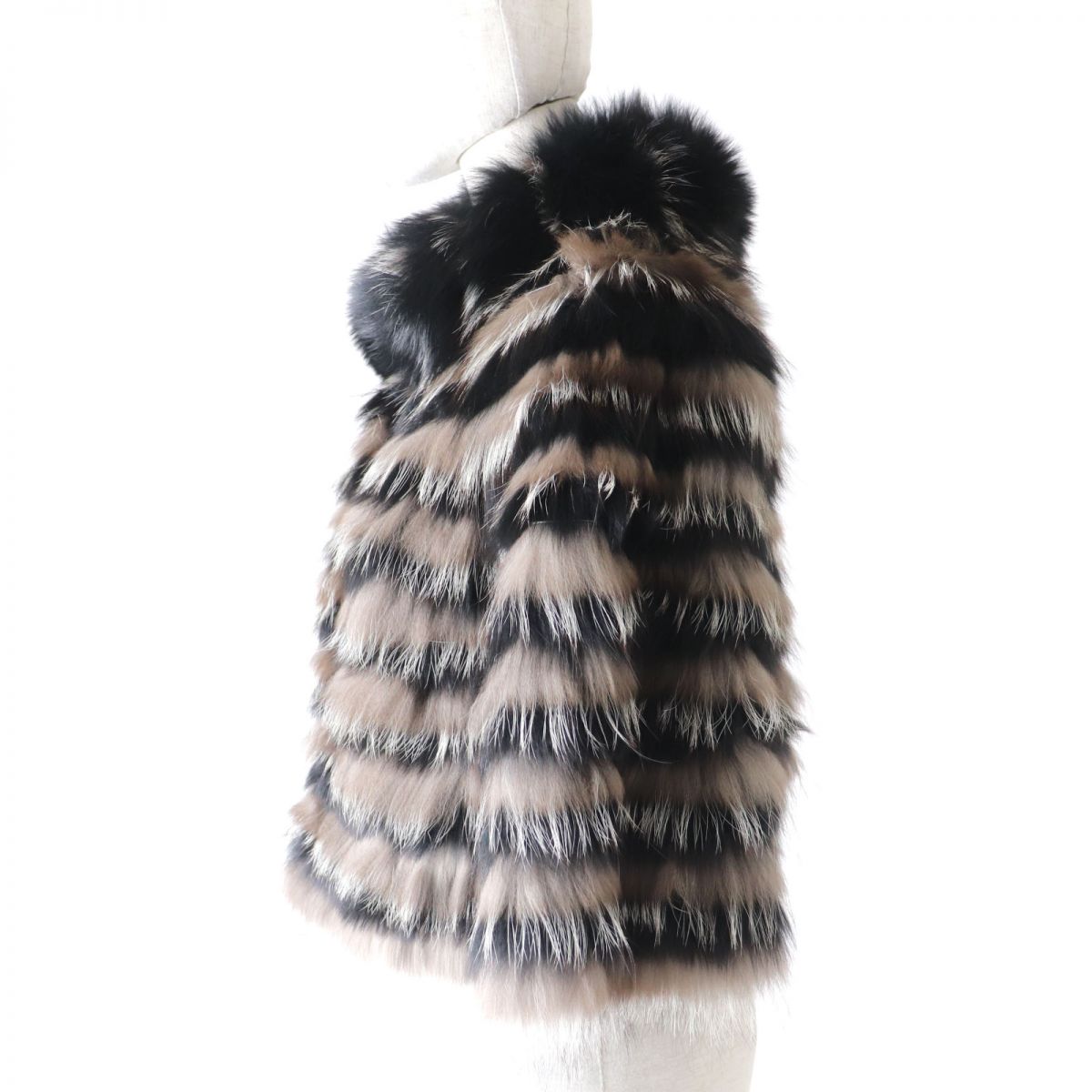 RED VALENTINO Fox Fur Short Jacket Multicolor