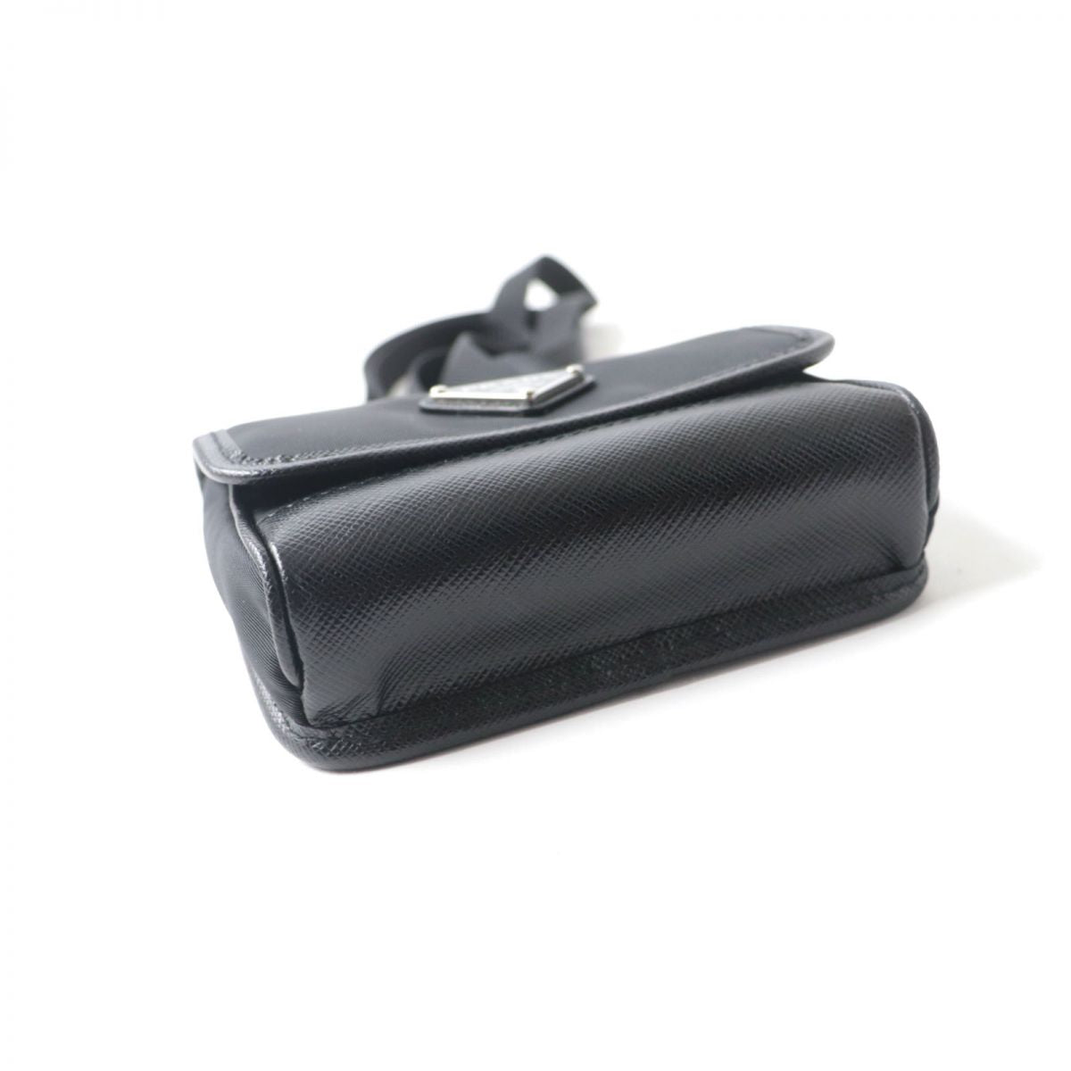 Prada Re Nylon Saffiano Leather Mini Pouch Black