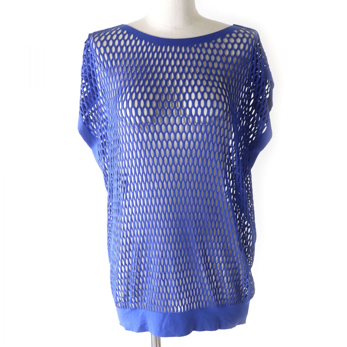 Issey Miyake Mesh Crew Neck Top, Blue