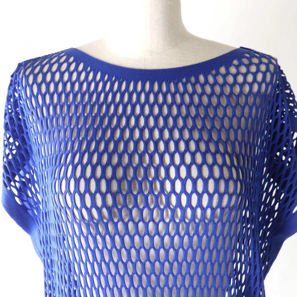 Issey Miyake Mesh Crew Neck Top, Blue