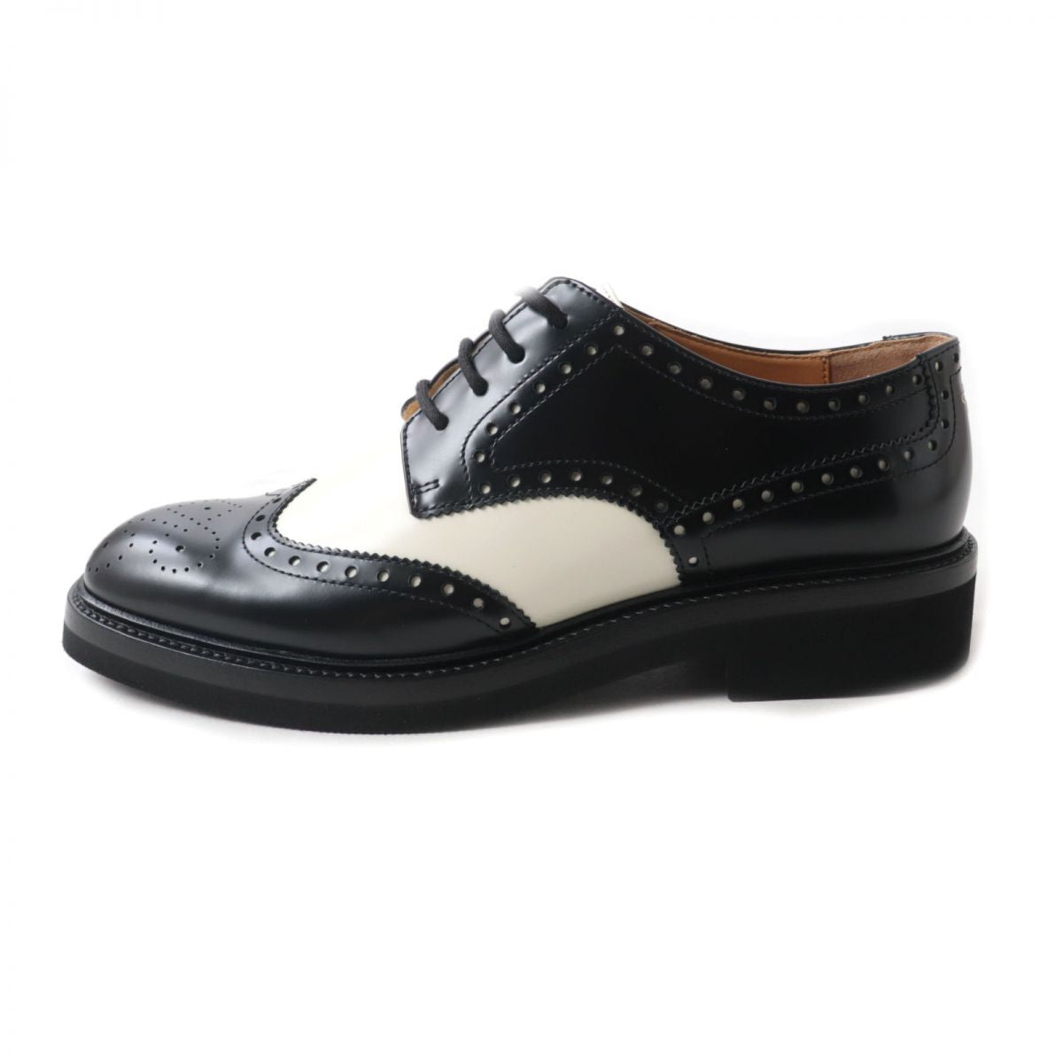 Dior TEDDY-D Wingtip Bicolor Leather Shoes Size 38