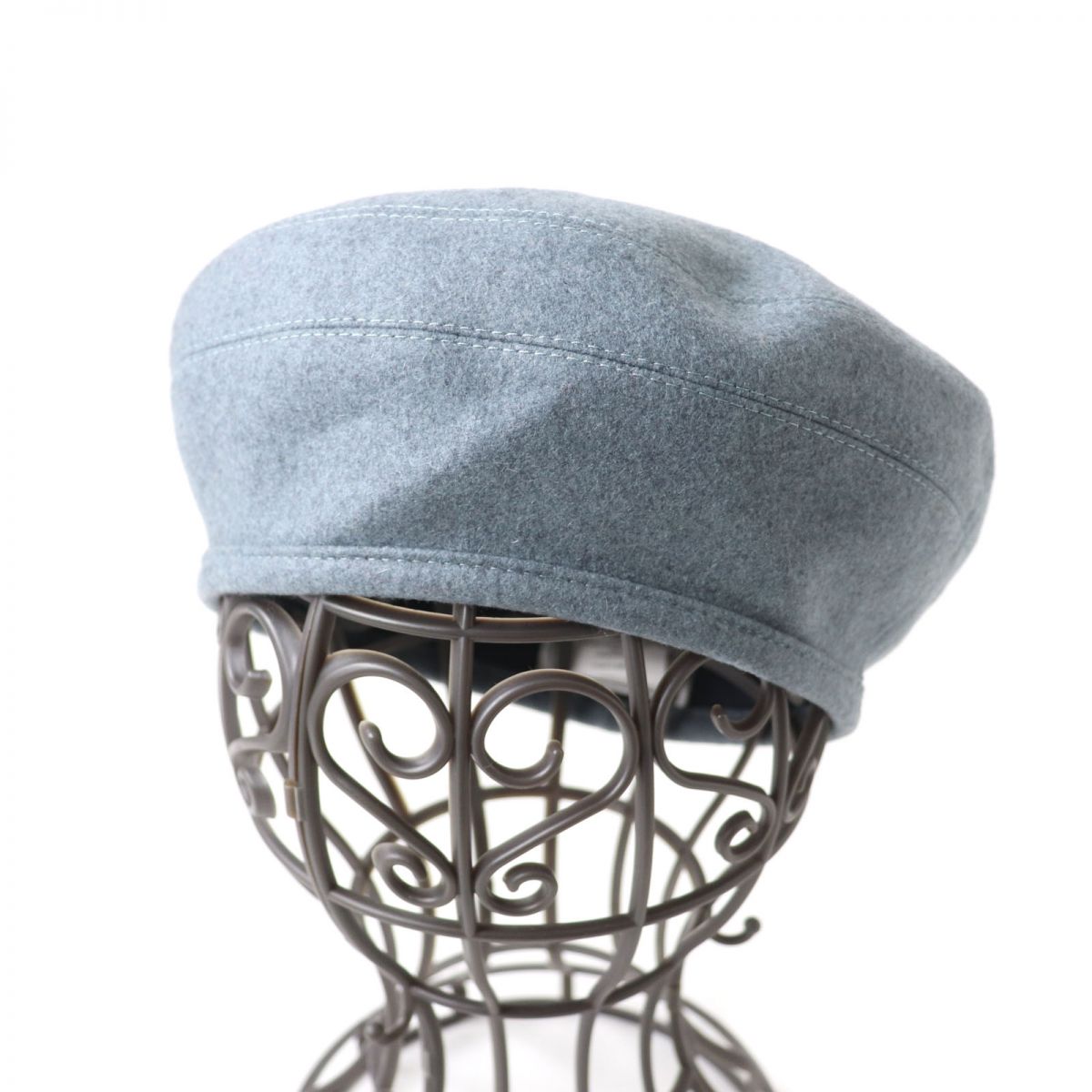 Hermes Cashmere Beret Hat Gray 58