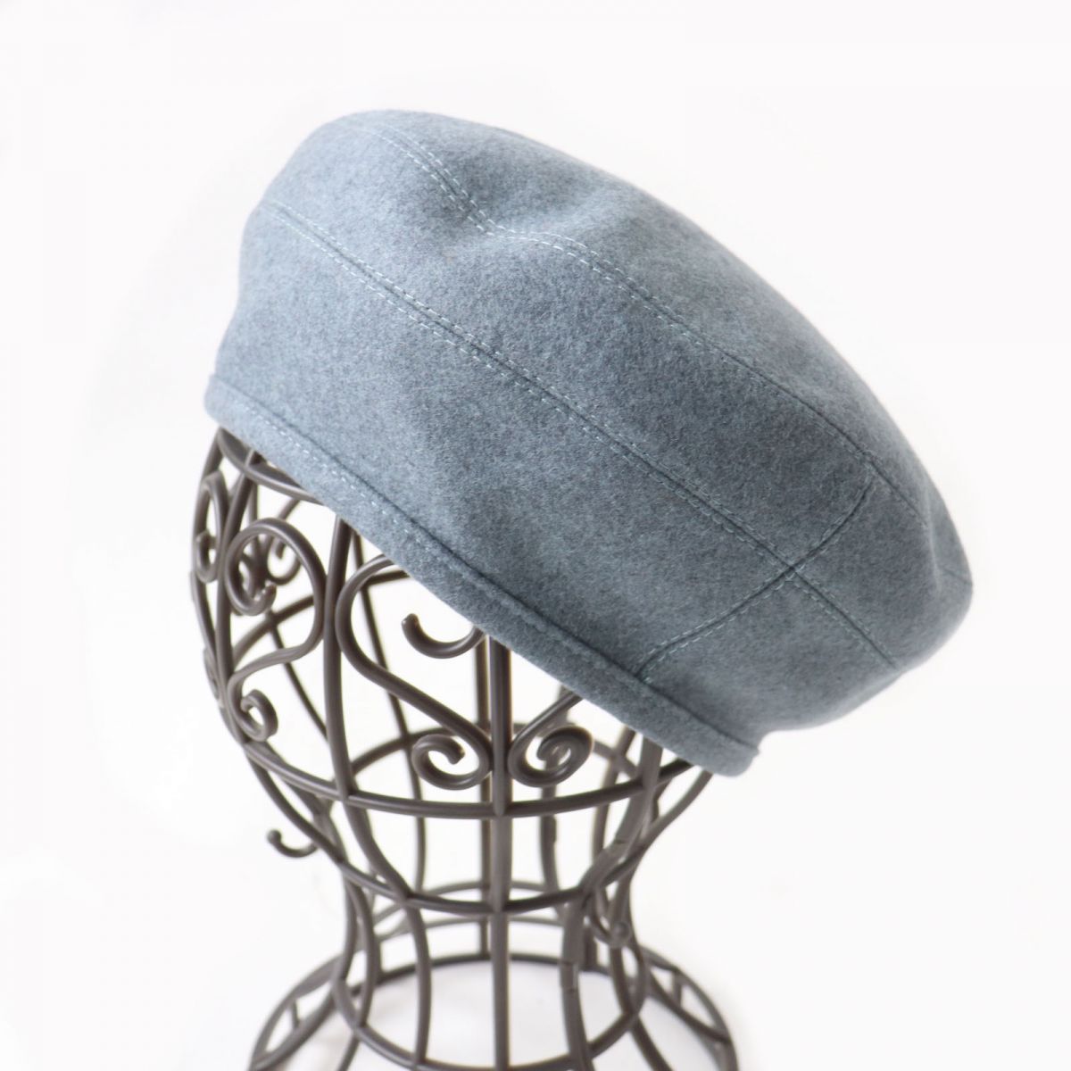 Hermes Cashmere Beret Hat Gray 58