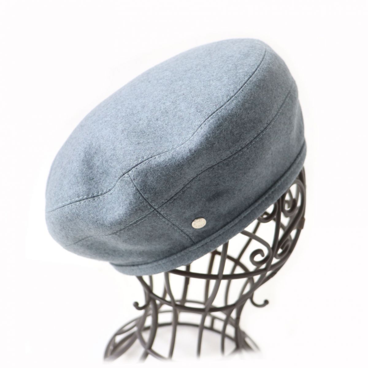 Hermes Cashmere Beret Hat Gray 58