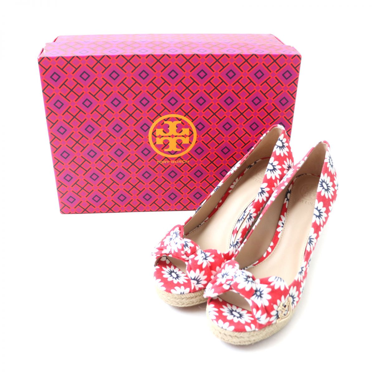 Tory Burch DORY Floral Ribbon Espadrilles Sandals