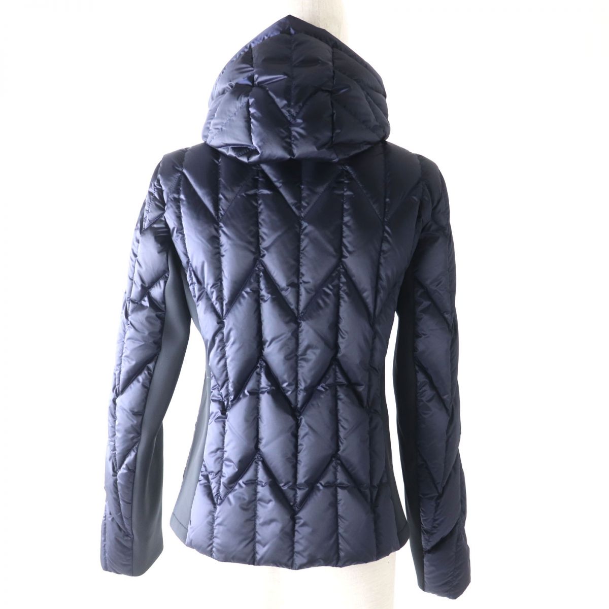 PRADA 290984 Triangle Logo Hooded Down Jacket Navy