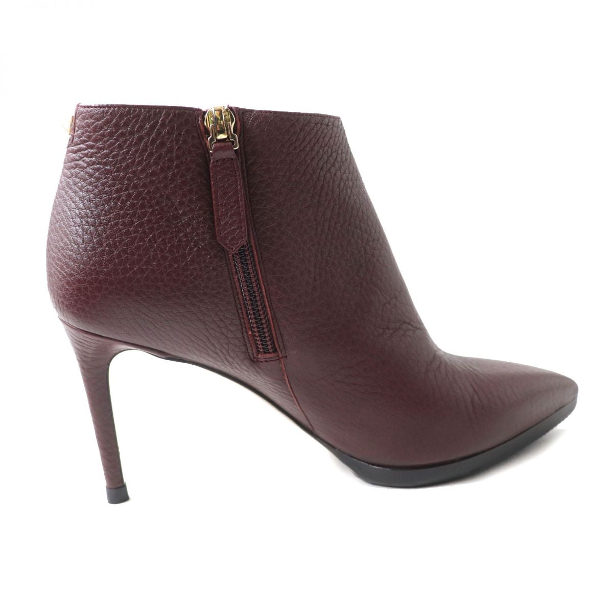 Valentino Rockstud Leather Boots Bordeaux 36