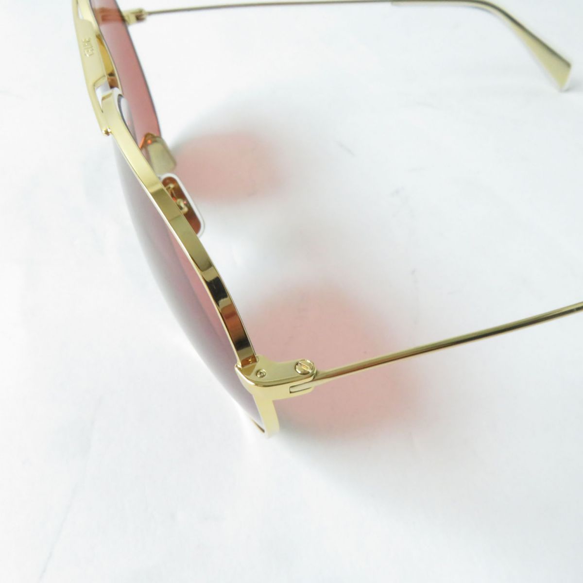 Celine CL40062U Aviator Sunglasses Brown Gold