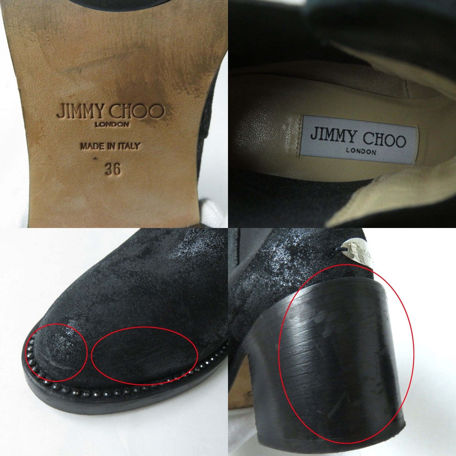 Jimmy Choo Suede Leather Short Boots Black