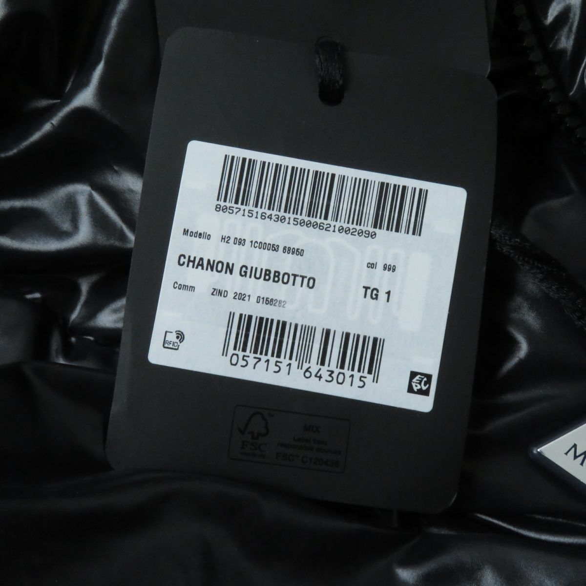 Moncler CHANON Hooded Down Coat Black