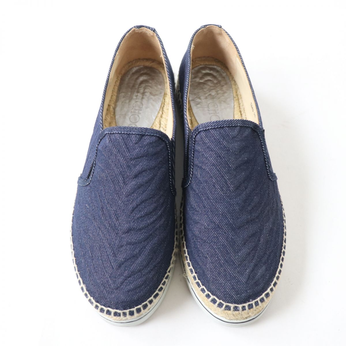 Jimmy Choo Logo Metal Espadrilles Slip-Ons 38.5