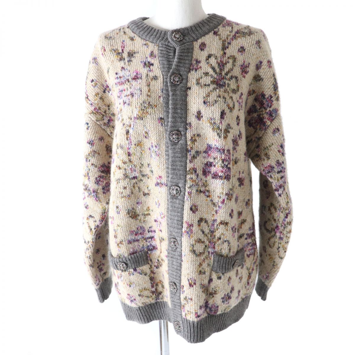 Chanel Jeweled COCO Button Cashmere Cardigan