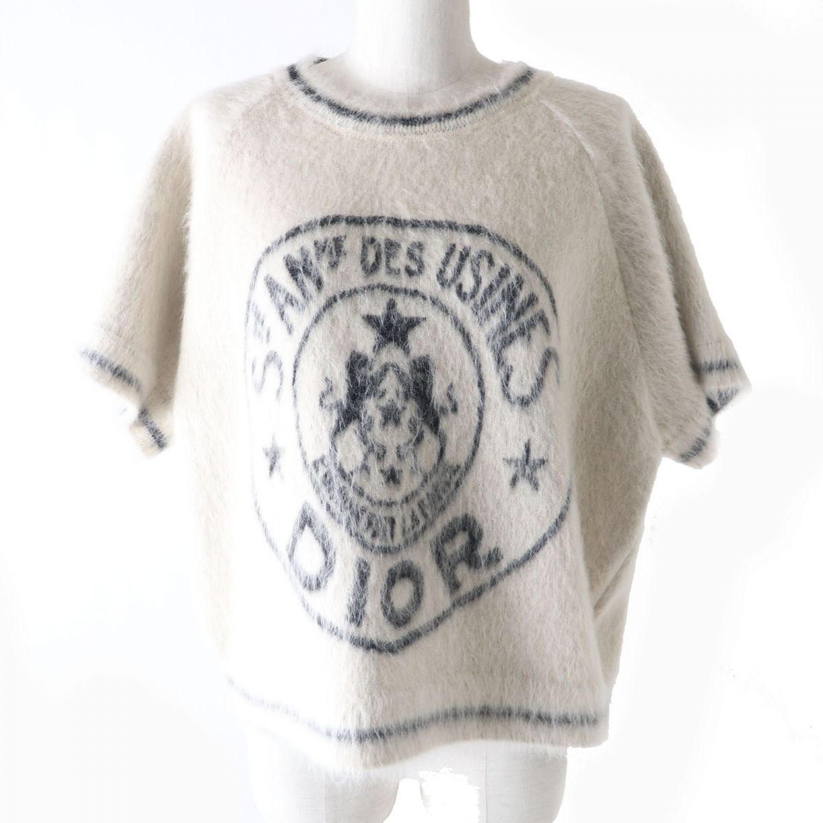 Dior Mohair Cashmere Logo Short Sleeve Knit T-shirt