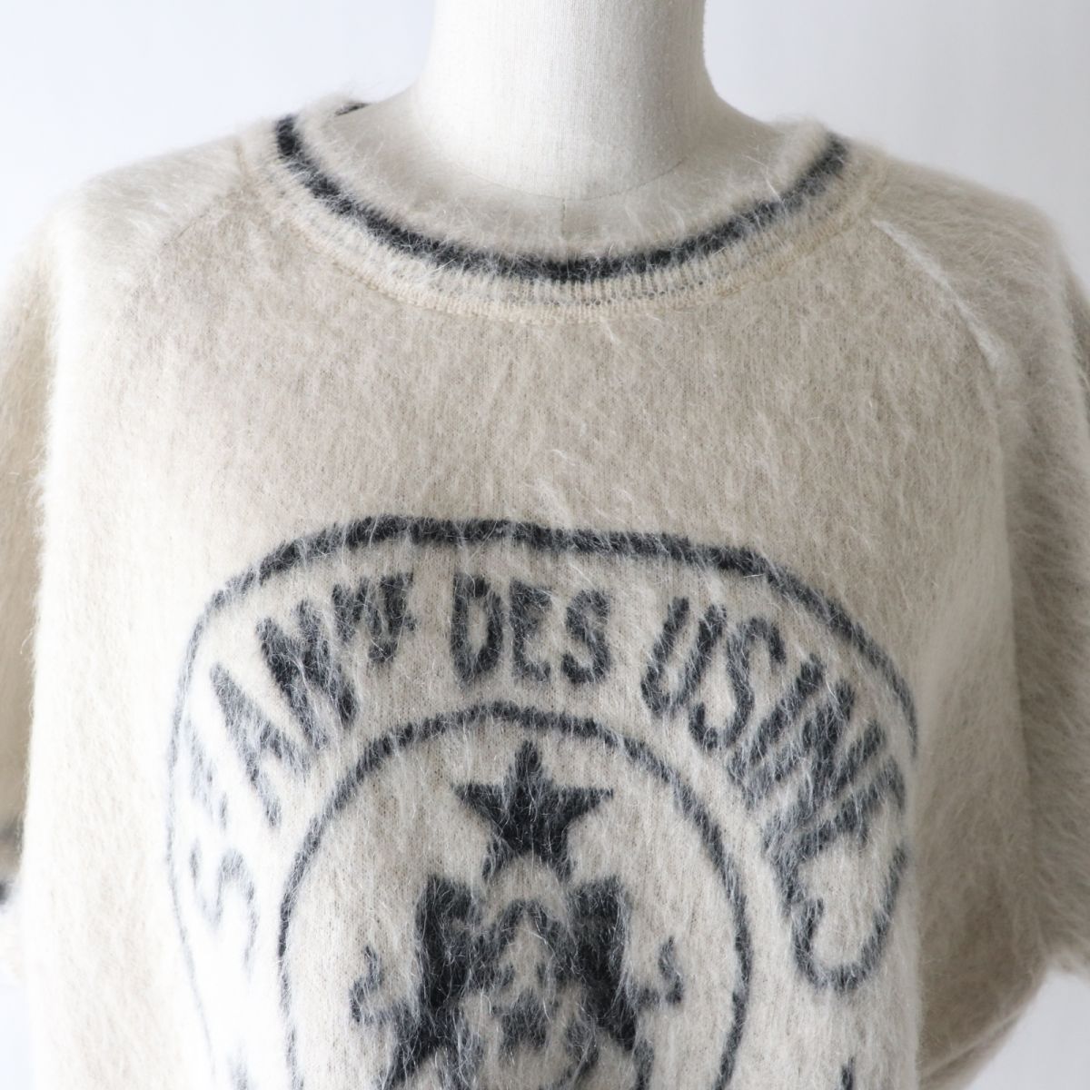 Dior Mohair Cashmere Logo Short Sleeve Knit T-shirt