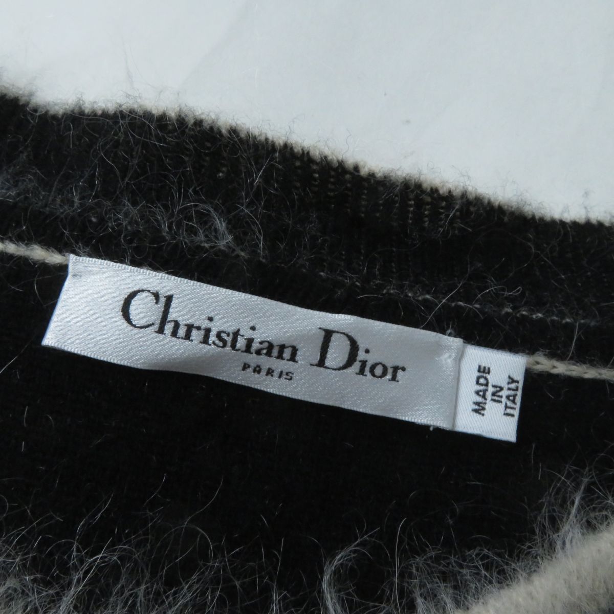 Dior Mohair Cashmere Logo Short Sleeve Knit T-shirt