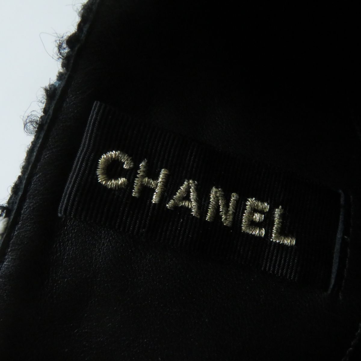 Chanel Leather Tweed Long Boots G39614 Black