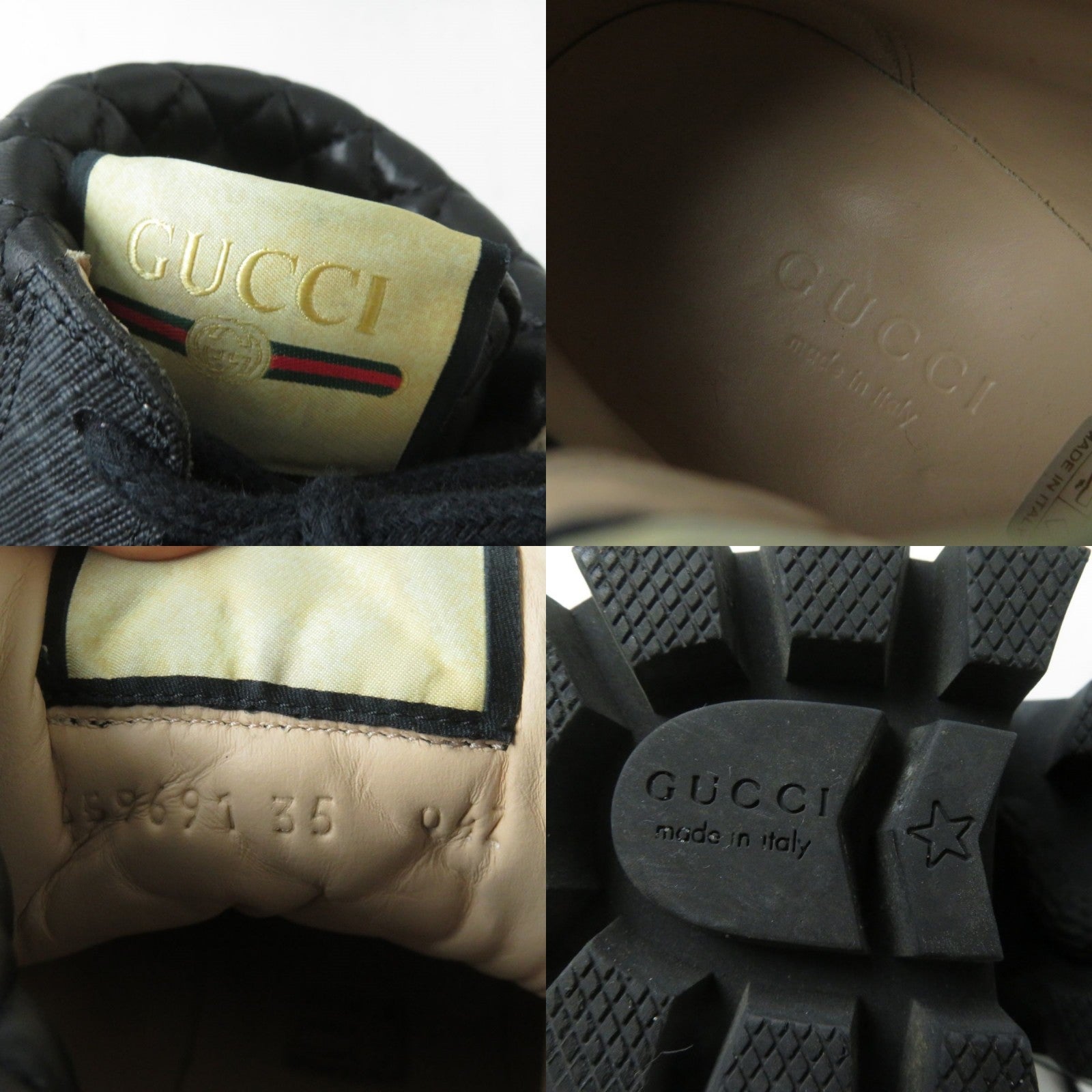 Gucci GG Supreme Canvas Leather Ankle Boots