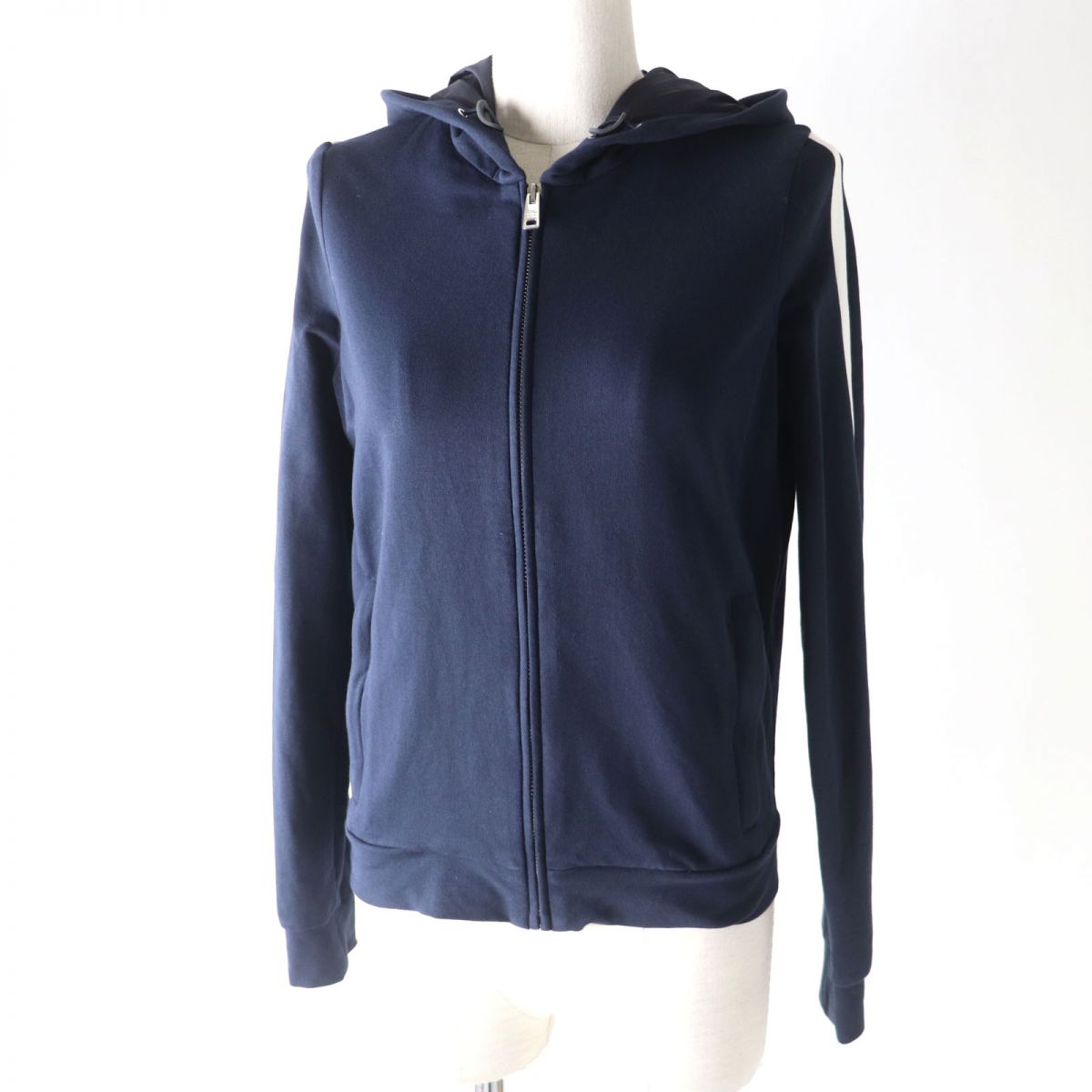 Prada Zip-Up Hoodie with Hood Navy M