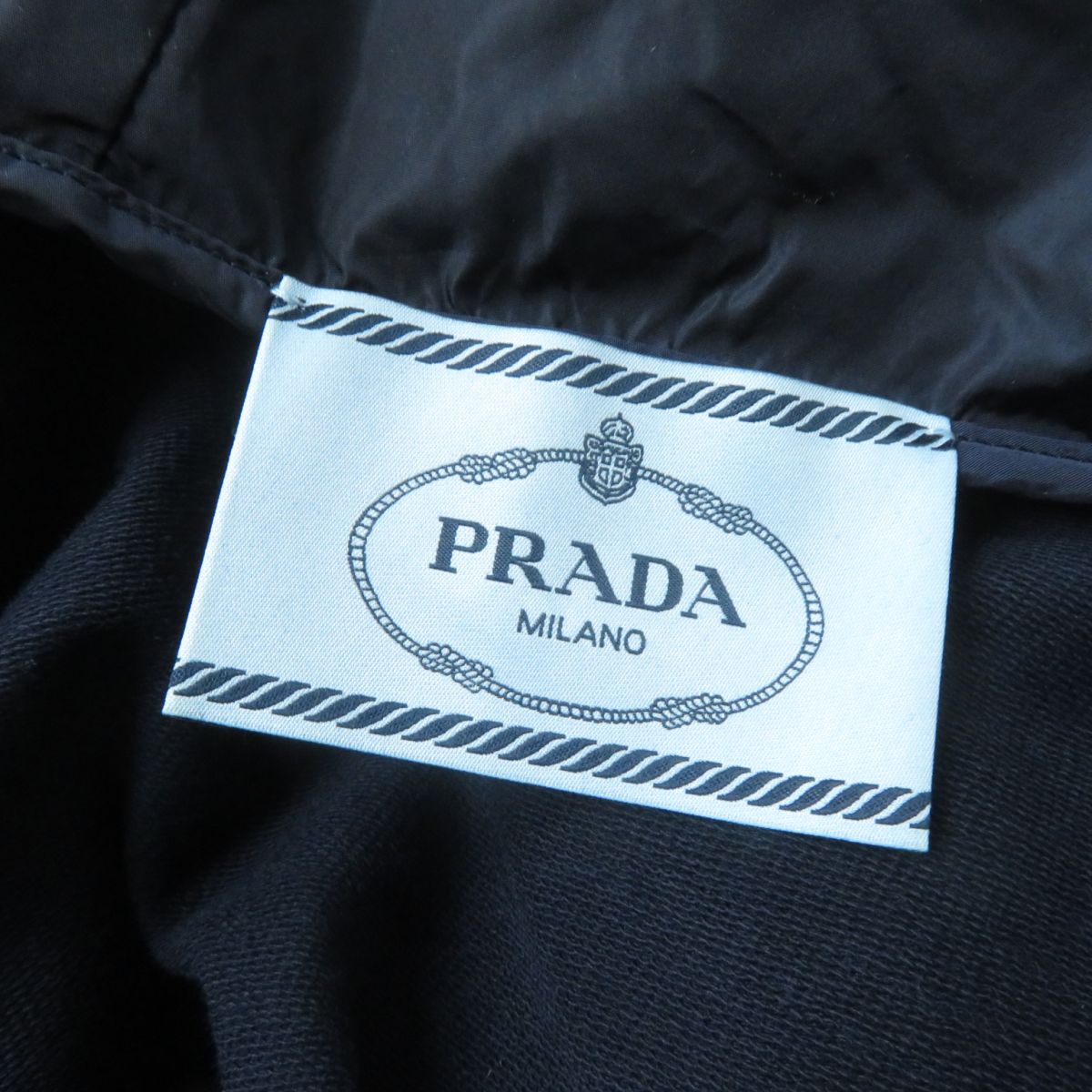 Prada Zip-Up Hoodie with Hood Navy M