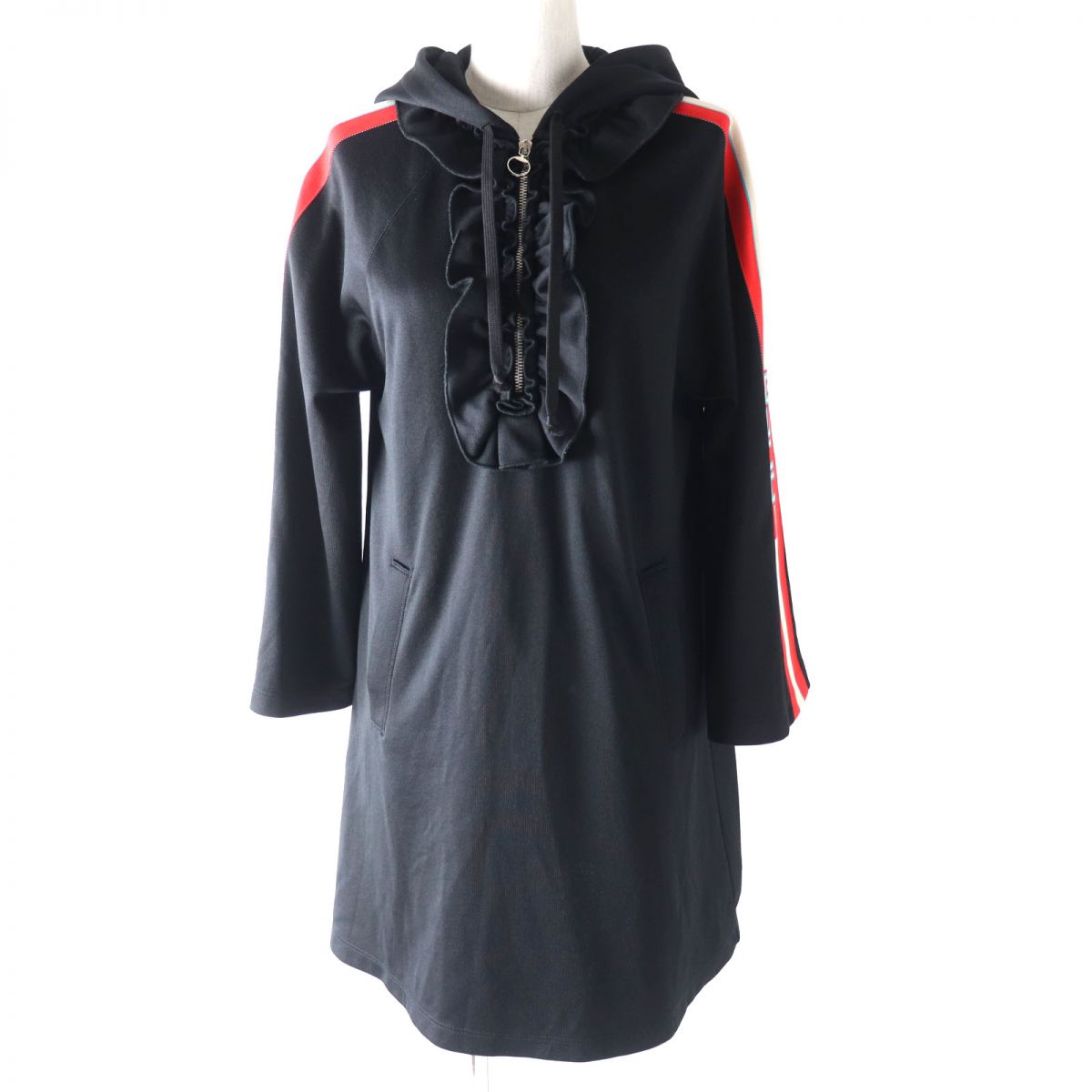 Gucci Stainless Steel Hooded Jersey Dress XS