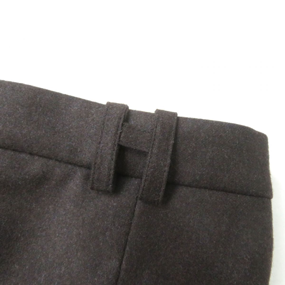 Hermes Cashmere Blend Skirt, Dark Brown, Size 38