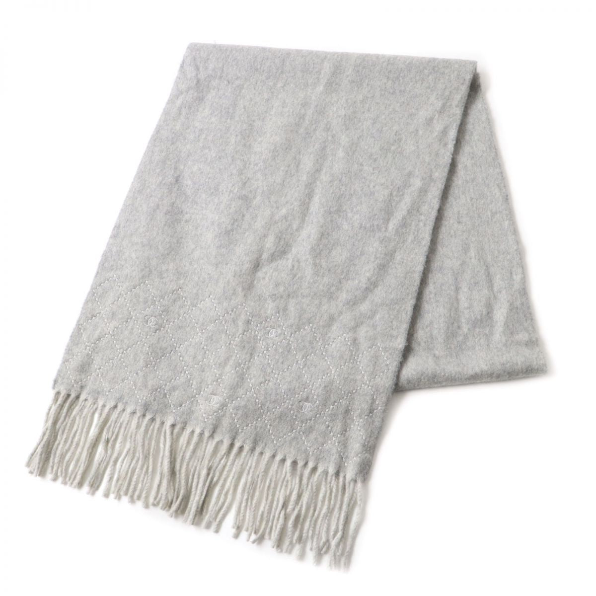 Chanel Cashmere COCO Mark Fringe Scarf/Shawl