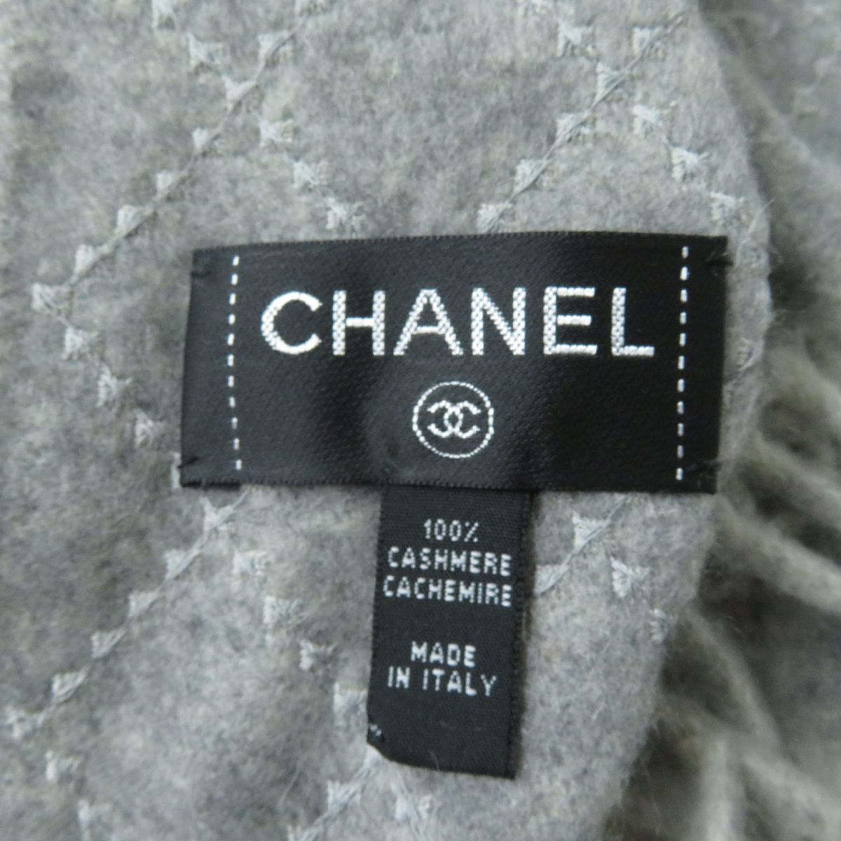 Chanel Cashmere COCO Mark Fringe Scarf/Shawl